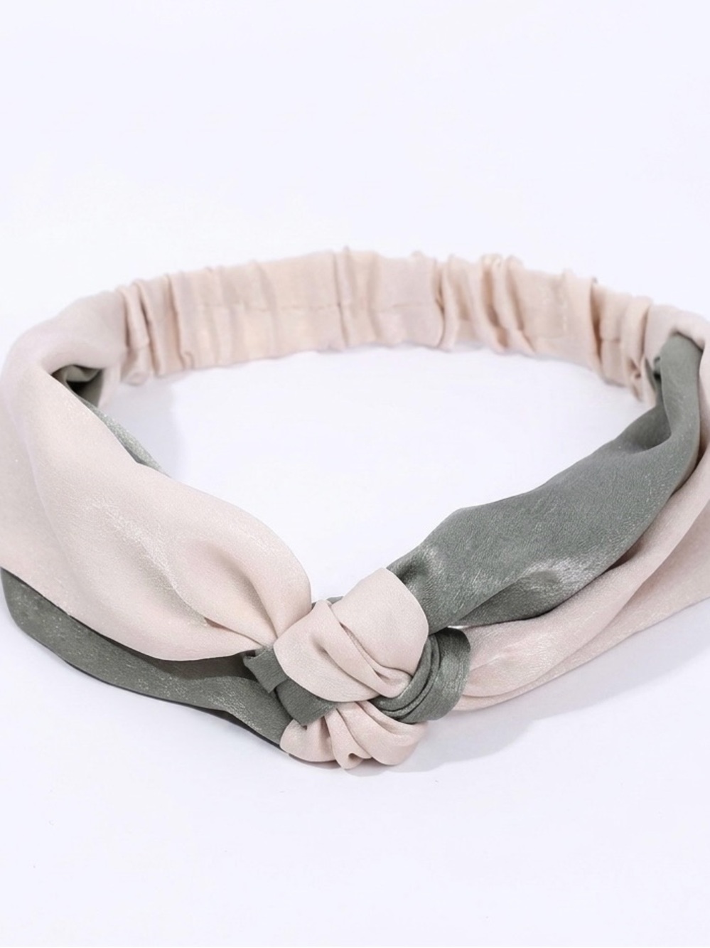Two-Tone Twisted Headband in Sage and Blush - Picture 3 of 3